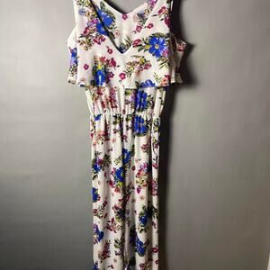 J mode floral wide leg jumpsuit large